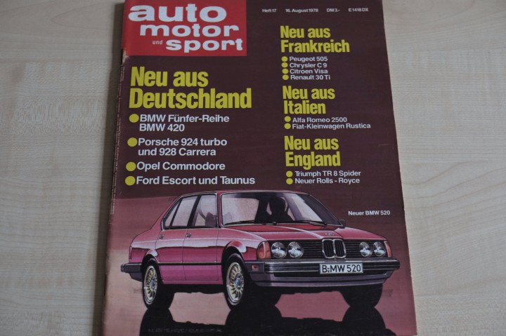 Deckblatt Auto Motor und Sport (17/1978)